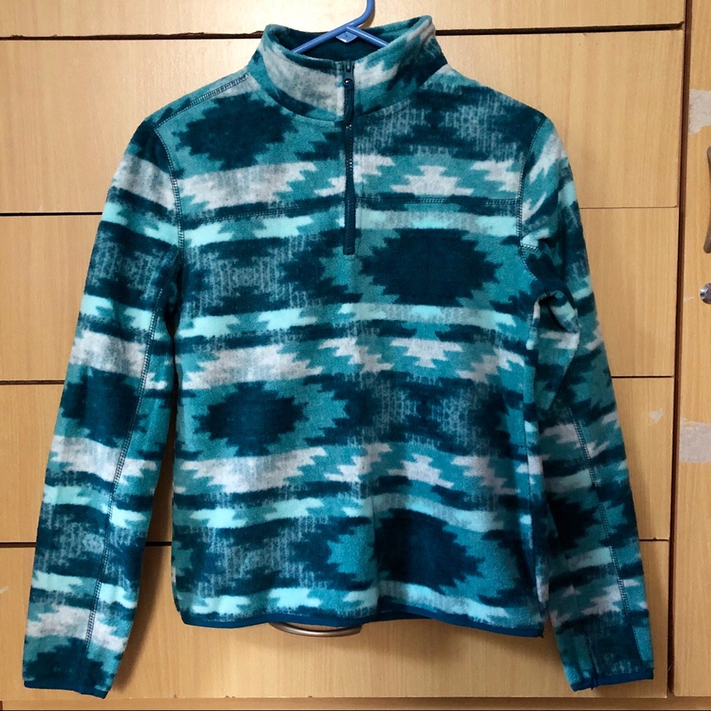NWT Prince &Fox patterned half-zip fleece pullover S